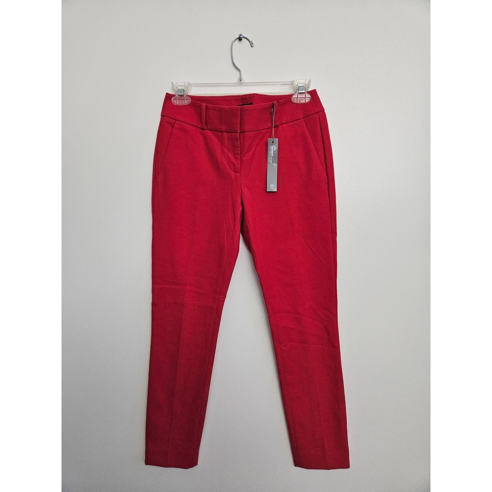 Ann Taylor Julie Skinny‎ Ankle Pants 00P Red Curvy Through Hip Professional NWT